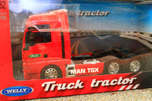 Load image into Gallery viewer, WELMT01 Welly MAN TGX 6x4 Lorry in Red with Milk Tanker in Silver