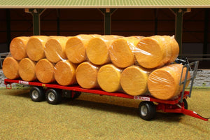 Rep011 Replicagri Maupu Trailer With 30 Round Bales Tractors And Machinery (1:32 Scale)