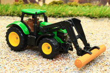 Load image into Gallery viewer, 1540 Siku 1:87 Scale John Deere 4wd Tractor with front loader and log grab