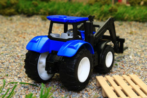 1544 SIKU 187 SCALE NEW HOLLAND TRACTOR WITH FRONT LOADER AND PALLET FORKS PLUS PALLET