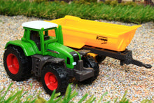 Load image into Gallery viewer, 1605 Siku 1:87 Scale Fendt Tractor with Krampe Tipping Trailer