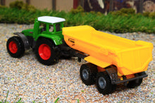 Load image into Gallery viewer, 1605 Siku 1:87 Scale Fendt Tractor with Krampe Tipping Trailer