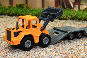 1616 Siku 1:87 Scale Lorry with Low Loader trailer and Loading Machine