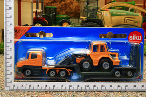 1616 Siku 1:87 Scale Lorry with Low Loader trailer and Loading Machine
