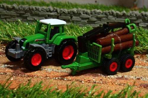 1645 SIKU 187 SCALE FENDT 926 VARIO TRACTOR WITH LOG TRAILER AND LOG CRANE