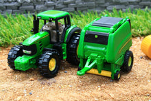 Load image into Gallery viewer, 1665 SIKU 187 SCALE JOHN DEERE TRACTOR WITH ROUND BALER