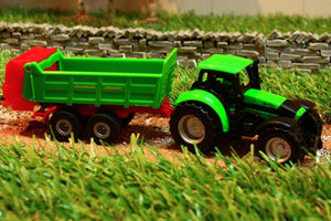 1673 SIKU 187 SCALE DEUTZ TRACTOR WITH STRAUTMANN DUNG SPREADER