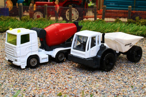 1692 Siku Contruction Set 187 scale Concrete Mixer and Bergmann 2013 Dumper