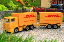Load image into Gallery viewer, 1694 SIKU 187 SCALE DHL LORRY WITH TRAILER