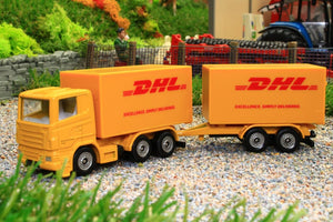 1694 SIKU 187 SCALE DHL LORRY WITH TRAILER