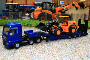 1790 SIKU 187 SCALE MAN LOW LOADER LORRY WITH JCB WHEELED LOADER