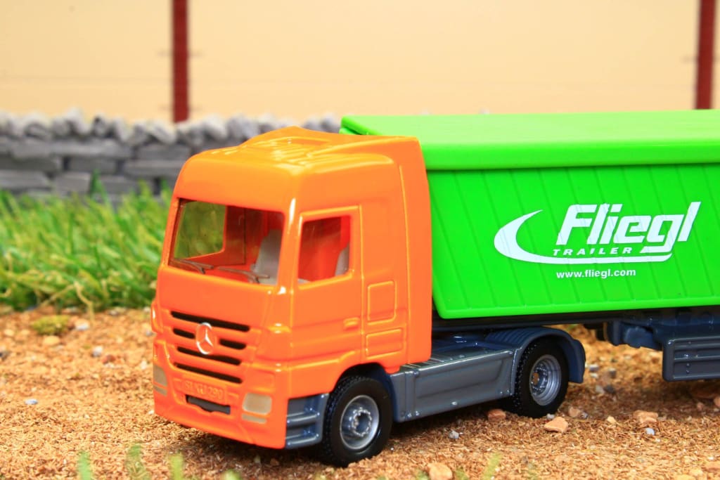 1796 SIKU 187 SCALE MERCEDES ARTICULATED LORRY WITH FLIEGL TIPPING BODY
