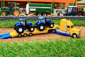 1805 SIKU 187 SCALE TRUCK WITH 2 X NEW HOLLAND TRACTORS