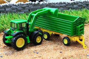 1843 SIKU 187 SCALE JOHN DEERE TRACTOR WITH LOADER AND TIPPING TRAILER