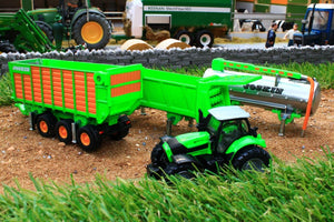 1848 SIKU 187 SCALE DEUTZ TRACTOR WITH 3 PEICE JOSKIN TRAILER SET