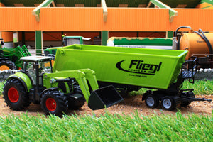 1949 SIKU 150 SCALE CLAAS TRACTOR WITH FRONT LOADER AND FIEGAL ARTICULATED TIPPING TRAILER