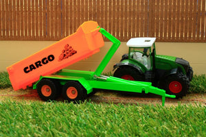 1989 Siku 150 Scale Fendt Tractor With Cargo Hook Lift Trailer Tractors And Machinery (1:50 Scale)