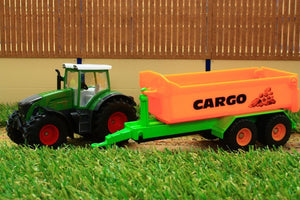 1989 SIKU 150 SCALE FENDT TRACTOR WITH CARGO HOOK LIFT TRAILER