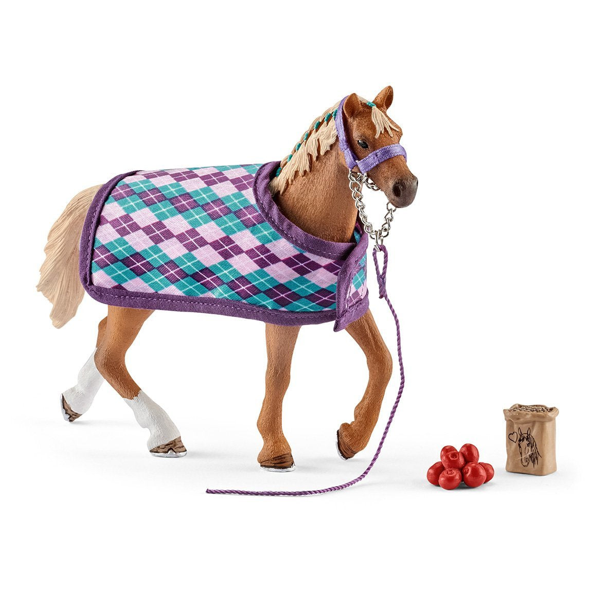 SL42360 Schleich English Thoroughbred with Blanket and Accessories (1:24 Scale)