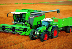 Greetings Card - Fendt Combine & Tractor