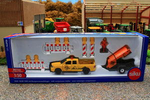 3505 Siku 1:50 Scale Ram 1500 Road Maintenance Truck with Compressor Trailer and road drill