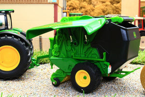 3838 Siku 1:32 Scale John Deere 6175R 4WD Tractor with John Deere Round Baler, Front mounted bale lifter and 2 x round bales