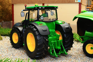 3838 Siku 1:32 Scale John Deere 6175R 4WD Tractor with John Deere Round Baler, Front mounted bale lifter and 2 x round bales