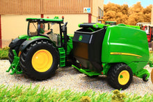 Load image into Gallery viewer, 3838 Siku 1:32 Scale John Deere 6175R 4WD Tractor with John Deere Round Baler, Front mounted bale lifter and 2 x round bales