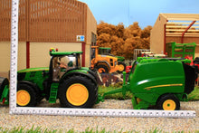 Load image into Gallery viewer, 3838 Siku 1:32 Scale John Deere 6175R 4WD Tractor with John Deere Round Baler, Front mounted bale lifter and 2 x round bales