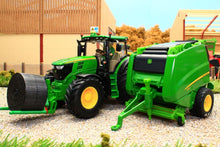 Load image into Gallery viewer, 3838 Siku 1:32 Scale John Deere 6175R 4WD Tractor with John Deere Round Baler, Front mounted bale lifter and 2 x round bales