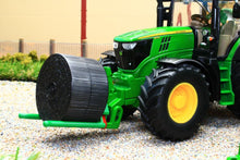 Load image into Gallery viewer, 3838 Siku 1:32 Scale John Deere 6175R 4WD Tractor with John Deere Round Baler, Front mounted bale lifter and 2 x round bales