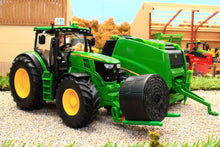 Load image into Gallery viewer, 3838 Siku 1:32 Scale John Deere 6175R 4WD Tractor with John Deere Round Baler, Front mounted bale lifter and 2 x round bales