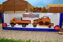 Load image into Gallery viewer, 4117 SIKU 1:50 SCALE MERCEDES BENZ 710 TIPPER TRUCK WITH KRAMER 411 LOADER AND LOW LOADER TRAILER