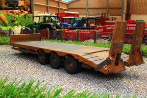 43254(w) WEATHERED BRITAINS KANE LOW LOADER TRAILER IN YELLOW