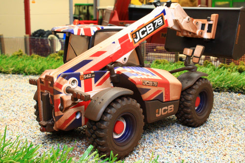 43317(W) Weathered Britains Limited Edition JCB Agri-Pro Loadall 75th Anniversary Union Jack Model