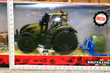 Load image into Gallery viewer, 43323 Britains Olive Green Valtra Playset plus Bale Lifter and Cow Feeder