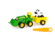 Load image into Gallery viewer, 47209 Britains Build-A-Buddy John Deere Tractor With Loader And Trailer Cow Pre-School Range