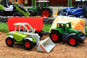 6304 SIKU 1:87 SCALE GIFT SET INCS FENDT TRACTOR CLAAS TELEHANDLER TRAILER AND BULK MATERIAL