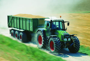 Greetings Card - Fendt Tractor & Trailer at Speed