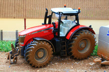 Load image into Gallery viewer, 8608 SIKU MUDDY MASSEY FERGUSON TRACTOR WITH IFOR WILLIAMS STOCK TRAILER AND 2 COWS