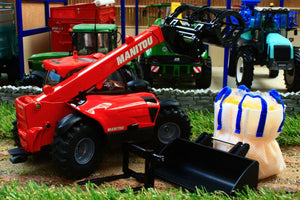 8613 Siku Manitou Telehandler With Attachments Tractors And Machinery (1:32 Scale)