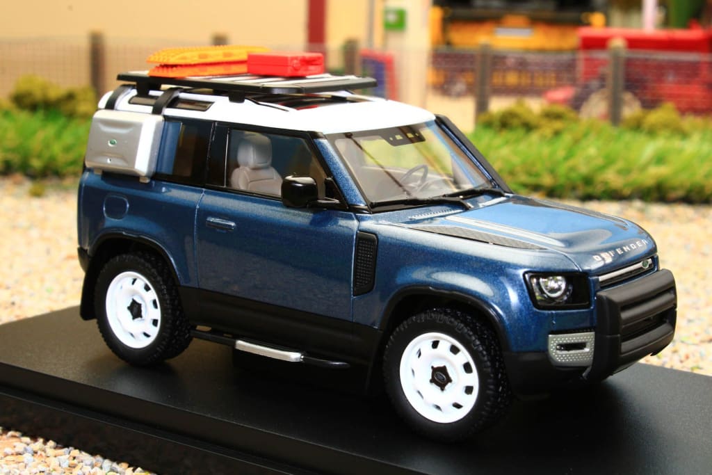 ALM410702 Almost Real 1:43 Scale Land Rover Defender 90 2020 in Tasman Blue