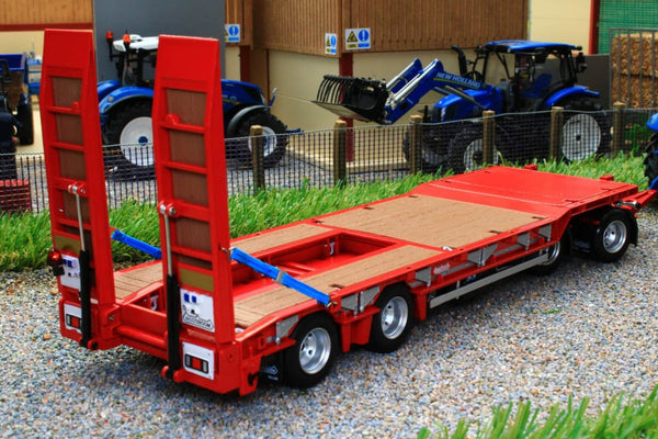 AT3200139 AT COLLECTIONS NOOTEBOOM ASDV-40-22 4 AXLE DRAWBAR LOW LOADER  TRAILER WITH RAMPS (Red)