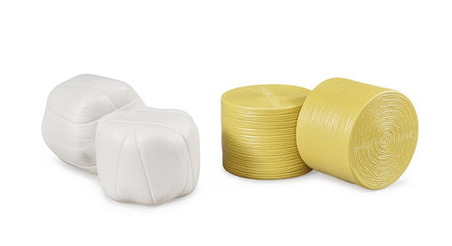 B02345 Bruder Set of Round Bales (2 x Wrapped + 2 x Unwrapped)