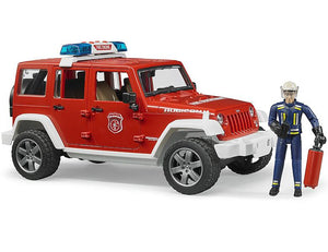 B02528 BRUDER JEEP WRANGLER UNLIMITED RUBICON FIRE DEPARTMENT AND FIGURE