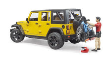 Load image into Gallery viewer, B02543 Bruder Jeep Wrangler Rubicon with Mountain Bike and Cyclist