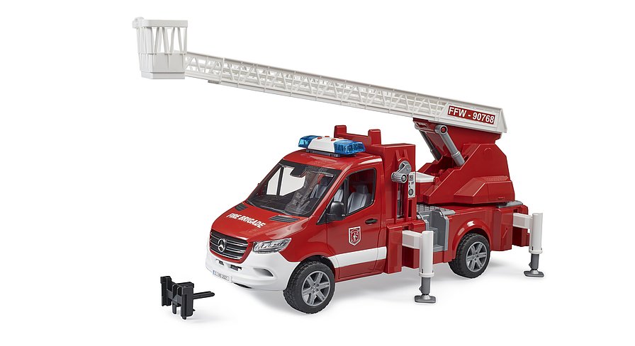 B02673 Bruder MB Sprinter Fire Engine with turntable ladder, pump and light & sound module