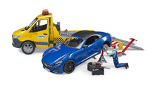 Load image into Gallery viewer, B02675 Bruder Mercedes Benz Sprinter Recovery Truck with Roadster