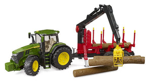 B03154 John Deere 7R 350 4WD Tractor with Forestry Trailer and Logs