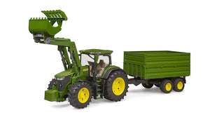 B03155 John Deere 7R 350 4WD Tractor with Loader and Trailer